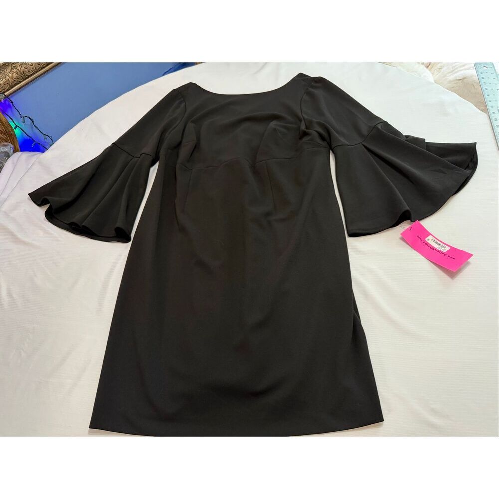 NWT Betsey Johnson Black Bell Sleeve Dress Women’s Plus Size 14W New - Picture 1 of 11